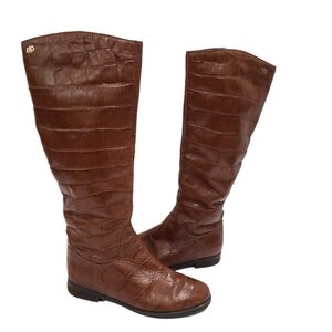 Sufinna Croc Embossed Faux Fur lining Tall Boots Size 36